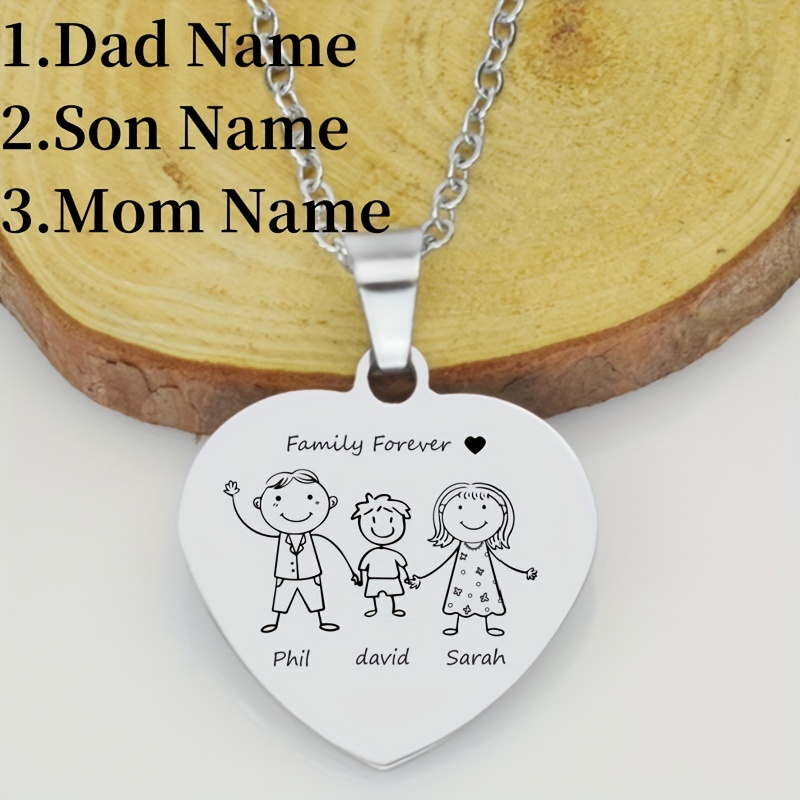 Custom Family Name Pendant Necklace — Personalized Gift
